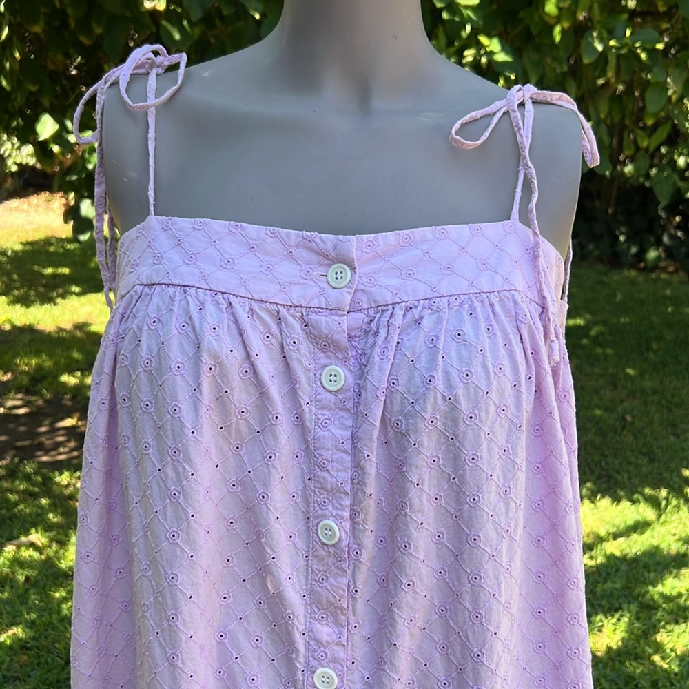 MDS Stripes Lavender Eyelet Dress Size 10 US $525 - Picture 9 of 17